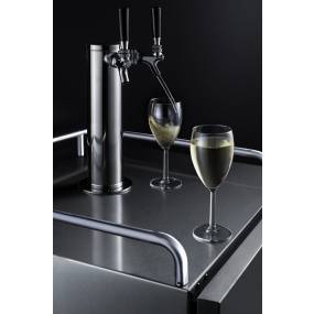 Built-in commercially approved dual tap wine kegerator in stainless steel - Summit Appliance SBC682WKDTWIN
