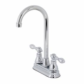Kingston Brass KB491ACL American Classic Two-Handle High-Arc Bar Faucet, Polished Chrome - Kingston Brass KB491ACL
