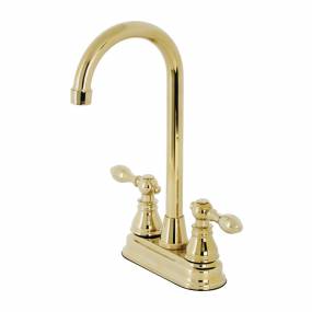 Kingston Brass KB492ACL American Classic Two-Handle High-Arc Bar Faucet, Polished Brass - Kingston Brass KB492ACL