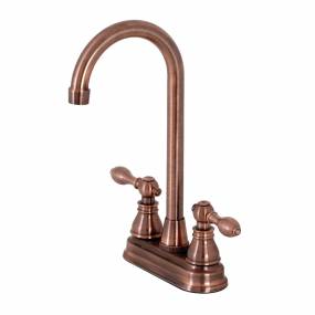 Kingston Brass KB496ACL American Classic Two-Handle High-Arc Bar Faucet, Antique Copper - Kingston Brass KB496ACL