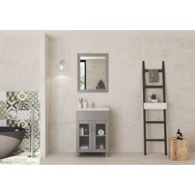 Nova 24 - Grey Cabinet With Ceramic Basin Countertop - Laviva 31321529-24G-CB