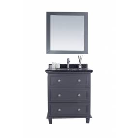 Luna - 30 - Maple Grey Cabinet With Black Wood Marble Countertop - Laviva 313DVN-30G-BW