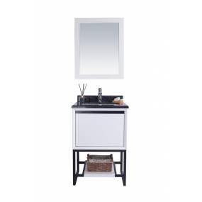 Alto 24 - White Cabinet With Black Wood Marble Countertop - Laviva 313SMR-24W-BW