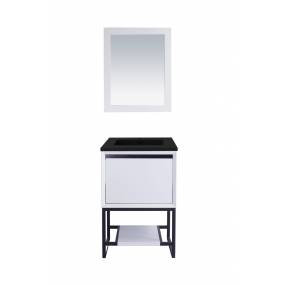 Alto 24 - White Cabinet With Matte Black VIVA Stone Solid Surface Countertop - Laviva 313SMR-24W-MB