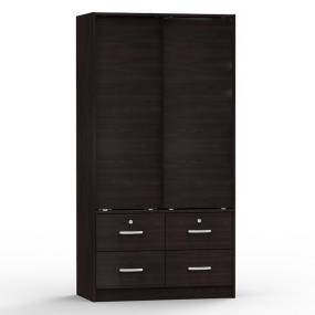 Sarah Modern Wood Double Sliding Door Armoire in Tobacco - Better Home Products W44-TOB