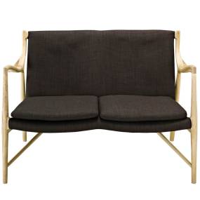 Makeshift Upholstered Fabric Loveseat - East End Imports EEI-1441-NAT-BRN