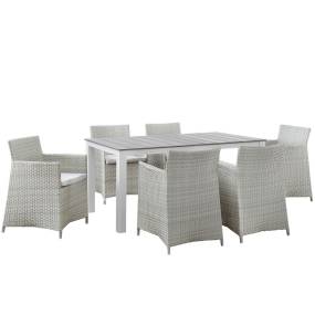 Junction 7 Piece Outdoor Patio Dining Set - East End Imports EEI-1748-GRY-WHI-SET