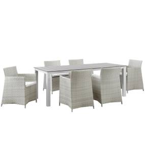 Junction 7 Piece Outdoor Patio Dining Set - East End Imports EEI-1750-GRY-WHI-SET