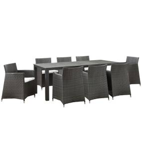 Junction 9 Piece Outdoor Patio Dining Set - East End Imports EEI-1752-BRN-WHI-SET