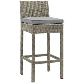 Conduit Outdoor Patio Wicker Rattan Bar Stool - East End Imports EEI-2800-LGR-GRY