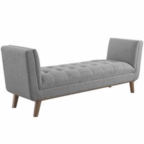 Haven Tufted Button Upholstered Fabric Accent Bench in Light Gray - East End Imports EEI-3002-LGR