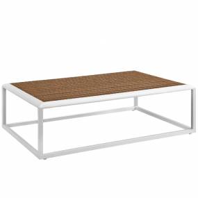 Stance Outdoor Patio Aluminum Coffee Table in White Natural - East End Imports EEI-3021-WHI-NAT