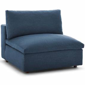 Commix Down Filled Overstuffed Armless Chair in Azure - East End Imports EEI-3270-AZU