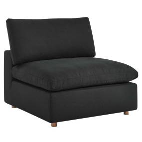 Commix Down Filled Overstuffed Armless Chair in Black