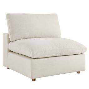 Commix Down Filled Overstuffed Armless Chair in Light Beige