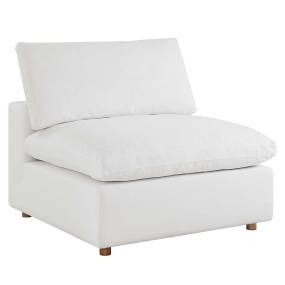 Commix Down Filled Overstuffed Armless Chair in Pure/White