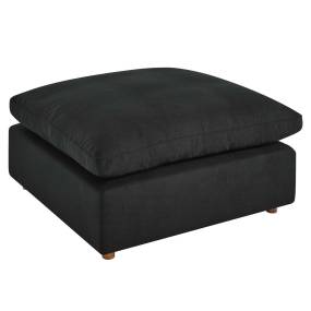 Commix Down Filled Overstuffed Ottoman in Black