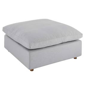 Commix Down Filled Overstuffed Ottoman in Light Gray