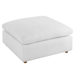 Commix Down Filled Overstuffed Ottoman in Pure/White