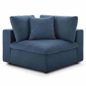 Commix Down Filled Overstuffed Corner Chair in Azure - East End Imports EEI-3319-AZU