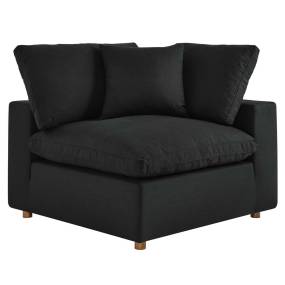 Commix Down Filled Overstuffed Corner Chair in Black