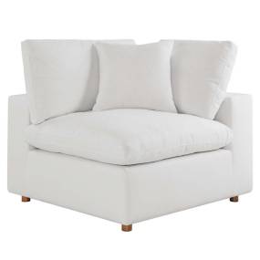 Commix Down Filled Overstuffed Corner Chair in Pure/White