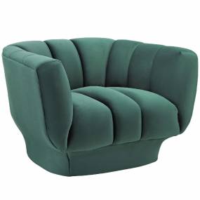 Entertain Vertical Channel Tufted Performance Velvet Armchair in Green - East End Imports EEI-3352-GRN