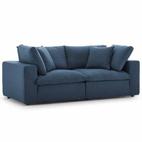 Commix Down Filled Overstuffed 2-Pc Sectional Sofa Set in Azure - East End Imports EEI-3354-AZU