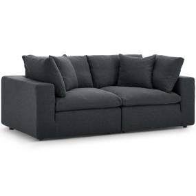 Commix Down Filled Overstuffed 2-Pc Sectional Sofa Set in Gray - East End Imports EEI-3354-GRY