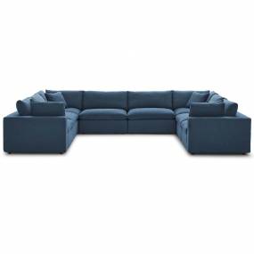 Commix Down Filled Overstuffed 8-Pc Sectional Sofa Set in Azure - East End Imports EEI-3363-AZU