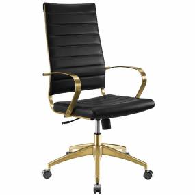 Jive Gold Stainless Steel Highback Office Chair in Gold Black - East End Imports EEI-3417-GLD-BLK