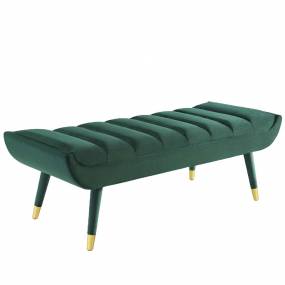 Guess Channel Tufted Performance Velvet Accent Bench in Green - East End Imports EEI-3484-GRN