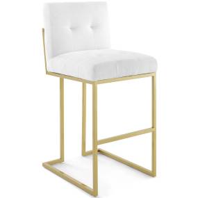 Privy Gold Stainless Steel Upholstered Fabric Bar Stool - East End Imports EEI-3855-GLD-WHI