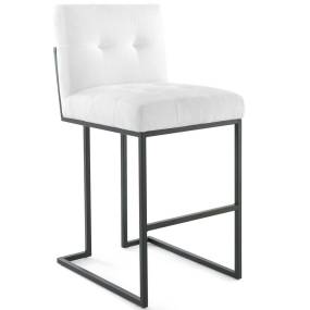 Privy Black Stainless Steel Upholstered Fabric Bar Stool - East End Imports EEI-3857-BLK-WHI