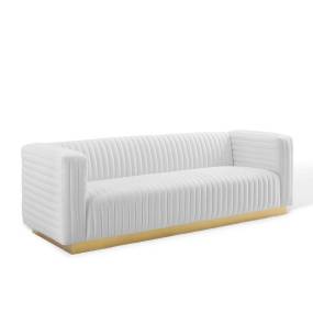 Charisma Channel Tufted Performance Velvet Living Room Sofa - East End Imports EEI-3886-WHI