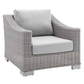 Conway Sunbrella® Outdoor Patio Wicker Rattan Armchair - East End Imports EEI-3972-LGR-GRY