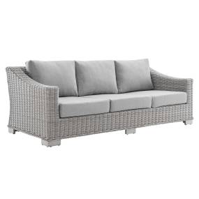 Conway Sunbrella® Outdoor Patio Wicker Rattan Sofa - East End Imports EEI-3974-LGR-GRY