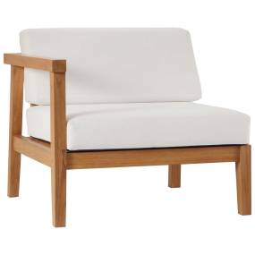 Bayport Outdoor Patio Teak Wood Left-Arm Chair - East End Imports EEI-4128-NAT-WHI