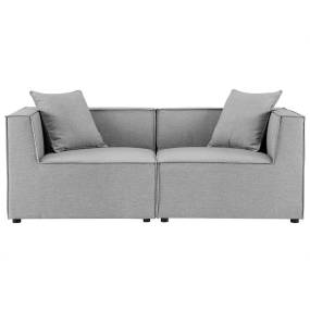 Saybrook Outdoor Patio Upholstered 2-Piece Sectional Sofa Loveseat - East End Imports EEI-4377-GRY