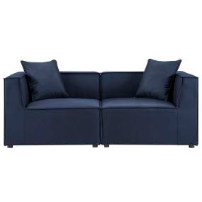 Saybrook Outdoor Patio Upholstered 2-Piece Sectional Sofa Loveseat - East End Imports EEI-4377-NAV