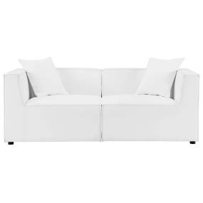 Saybrook Outdoor Patio Upholstered 2-Piece Sectional Sofa Loveseat - East End Imports EEI-4377-WHI