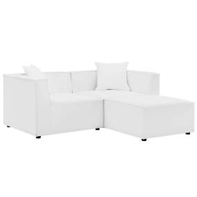 Saybrook Outdoor Patio Upholstered Loveseat and Ottoman Set - East End Imports EEI-4378-WHI