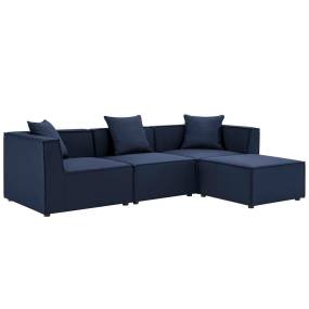 Saybrook Outdoor Patio Upholstered 4-Piece Sectional Sofa - East End Imports EEI-4380-NAV