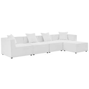 Saybrook Outdoor Patio Upholstered 5-Piece Sectional Sofa - East End Imports EEI-4382-WHI