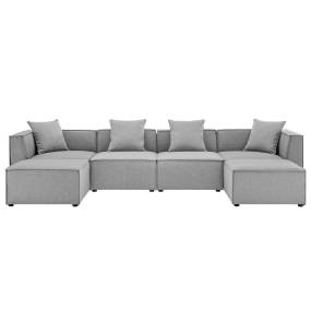 Saybrook Outdoor Patio Upholstered 6-Piece Sectional Sofa - East End Imports EEI-4383-GRY