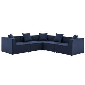 Saybrook Outdoor Patio Upholstered 5-Piece Sectional Sofa - East End Imports EEI-4384-NAV