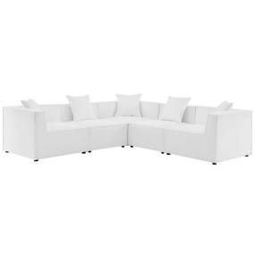 Saybrook Outdoor Patio Upholstered 5-Piece Sectional Sofa - East End Imports EEI-4384-WHI