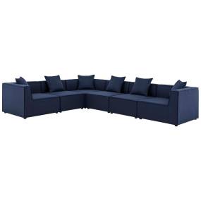 Saybrook Outdoor Patio Upholstered 6-Piece Sectional Sofa - East End Imports EEI-4385-NAV