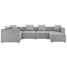 Saybrook Outdoor Patio Upholstered 6-Piece Sectional Sofa - East End Imports EEI-4386-GRY