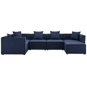 Saybrook Outdoor Patio Upholstered 6-Piece Sectional Sofa - East End Imports EEI-4386-NAV